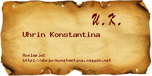 Uhrin Konstantina névjegykártya
